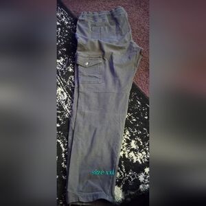 Women's Casual Cargo Pants - Gray, Size XXL